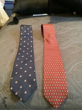 Classic Navy and Red Patterned Silk Ties